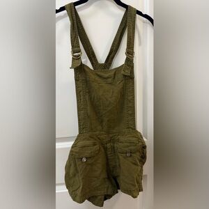 Free People Ziggy Dark Olive Army Green Utility Overalls | Sz XS